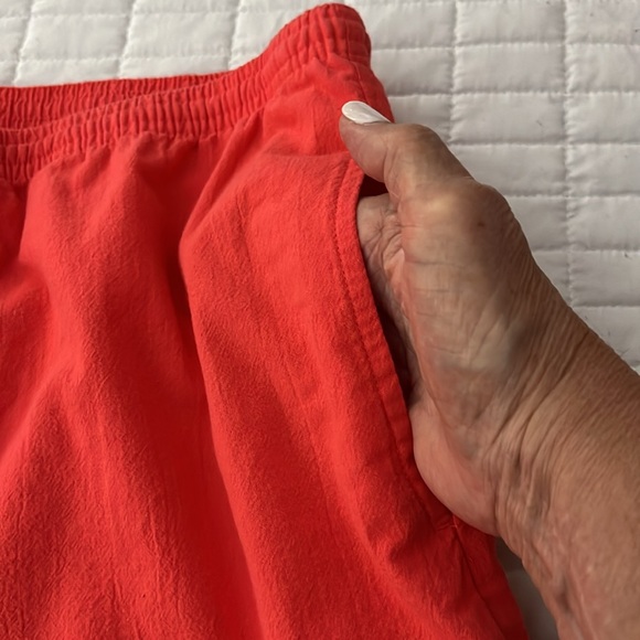 100% Cotton Orange Full Leg Shorts w/ Cargo Pocket & Elastic Drawstring Waist - Picture 5 of 7